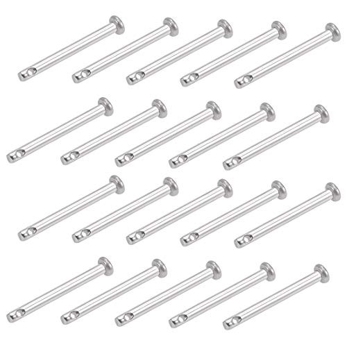 uxcell Single Hole Clevis Pins   3mm X 30mm Flat Head 304 Stainless Steel Link Hinge Pin 20Pcs