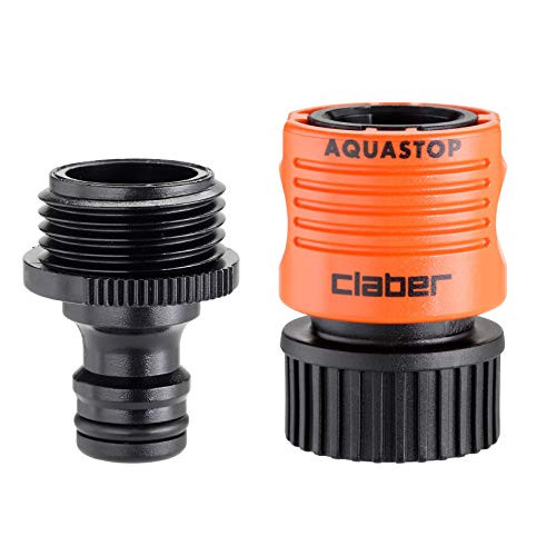 Claber 8983 Garden Hose to Accessory Quick Set Connector  Adapter  Black  Orange