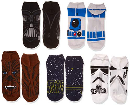 Star Wars mens Star Wars 5 Pack No Show Casual Sock  Assorted Dark Multi  Fits Sock Size 10 13 Fits Shoe Size 6 5 12 5 US