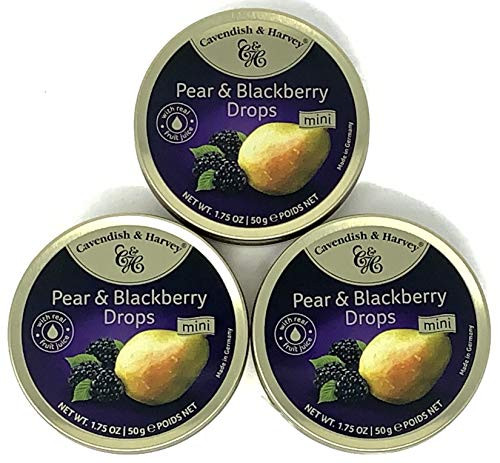 Cavendish And Harvey Hard Candy Tin 1 75oz Pack of 3 Pear Blackberry Drops Cavendish And Harvey Hard Candy Tin 1 75oz Pack of 3 Pear Blackberry Drops
