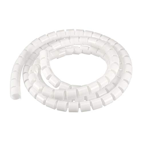 uxcell Flexible Spiral Tube Wrap Cable Management Sleeve 18mmx20mm Computer Wire Manage Cord 2 Meters Long White