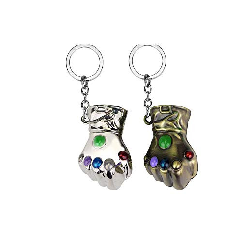 2Pack The Avengers 3 Infinity War Gauntlet Metal Keychain Thanos Key Chain Ring