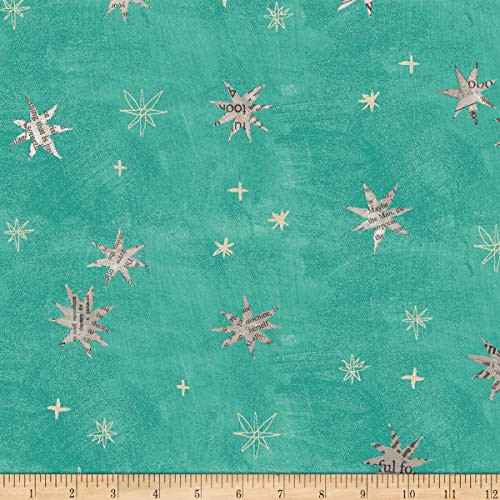 Windham Quilt Fabrics Carrie Bloomston Wonder Stars Quilt Fabric  Aqua  Quilt Fabric By The Yard