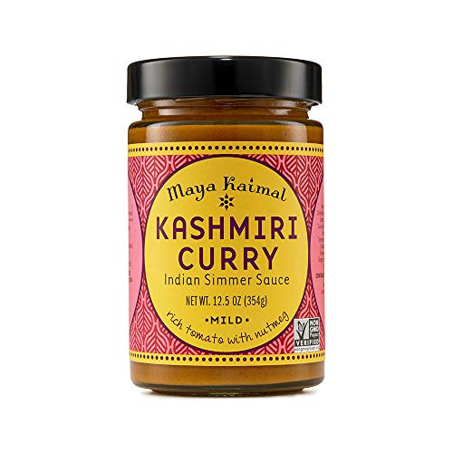 Maya Kaimal Kashmiri Curry Sauce  12 5 oz  Mild Indian Simmer Sauce with Tomato and Nutmeg  Vegan  Gluten Free  Non GMO Project Verified  Vegetarian
