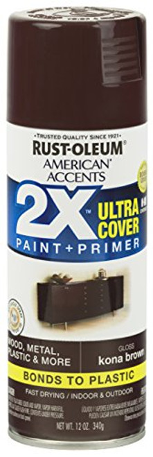 Rust Oleum 327872 American Accents Spray Paint  12 Oz  Gloss Kona Brown