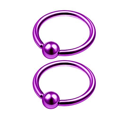 2Pcs Purple Titanium 16g 3 8 10mm Captive Ring Jewelry Piercing Jewelry Tragus Nose Septum Eyebrow Cartilage 3mm Ball M5355 2Pcs Purple Titanium 16g 3 8 10mm Captive Ring Jewelry Piercing Jewelry Tragus Nose Septum Eyebrow Cartilage 3mm Ball M5355