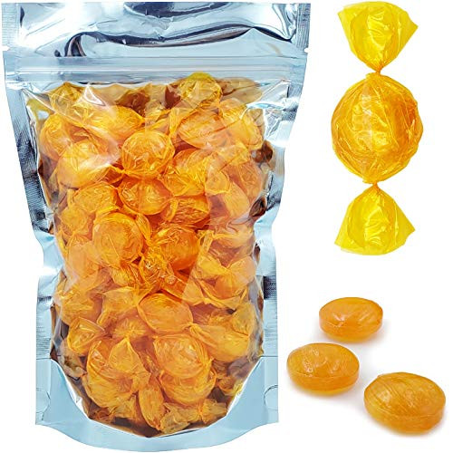 Butterscotch Button Round Hard Candy  Chaf K Kosher  80 Individually Wrapped  1 Pound  Single