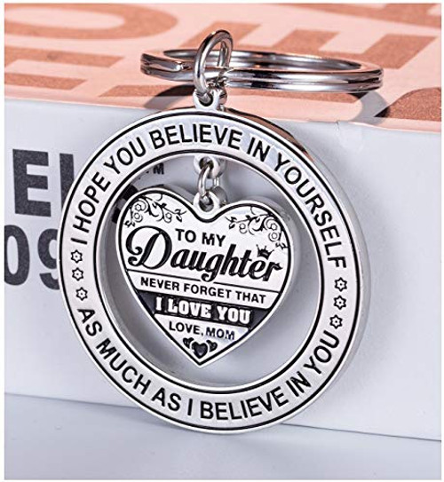 to My Daughter Inspirational Gifts Keychain   I Hope You Believe in Yourself As Much As I Believe in You Encouragement Keyring to Girls   Mother Daughter Stainless Steel Keychain Christmas Gift Ideas
