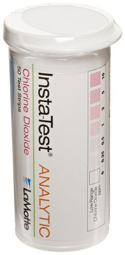 LaMotte Insta Test 2999LR Chlorine Dioxide Single Factor Test Strip  0 10ppm Range  Vial of 50 Strips
