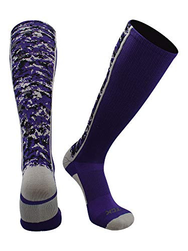 TCK Digital Camo OTC Socks  Purple  Large