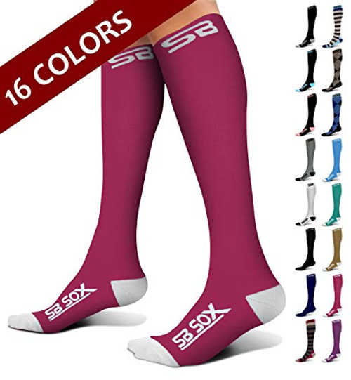 SB SOX Compression Socks 20 30mmHg for Men Women Best Stockings for Running Medical Athletic Edema Diabetic Varicose Veins Travel Pregnancy Shin Splints Pink White Medium SB SOX Compression Socks 20 30mmHg for Men Women Best Stockings for Running Medical Athletic Edema Diabetic Varicose Veins Travel Pregnancy Shin Splints Pink White Medium