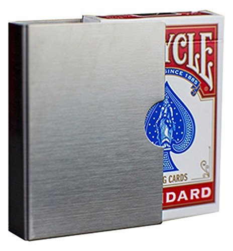 Magic Makers Inc Classic Card Guard  Brushed Stainless Steel Poker Size Playing Card Deck Protector