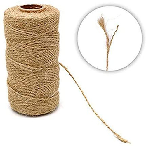 Natural Jute Twine 2 Pack   Best Crafting Twine String for Craft Projects  Gift Wrapping  Packing  Gardening and More   656 Feet of Jute Rope to Use Around The House and Garden