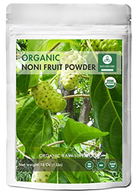Naturevibe Botanicals USDA Organic Noni Fruit Powder  16 ounces    Morinda Citrifolia   100 Pure   Natural   Gluten Free   Non GMO
