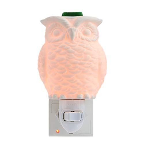 STAR MOON Scentsy Wax Warmer  Wax Warmer Plug in for Home Décor  Plug in Wax Warmer  Pluggable Home Fragrance Diffuser  Bas Relief Craft  Translucent  No Flame  with One More Bulb  Standing Owl