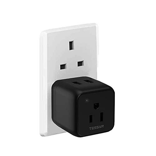 UK Ireland Scotland Power Adapter TESSAN Type G Adapter Plug with 1 American Outlet 2 USB Travel Charger for US to British England London Irish Dubai Hong Kong UK Ireland Scotland Power Adapter TESSAN Type G Adapter Plug with 1 American Outlet 2 USB Travel Charger for US to British England London Irish Dubai Hong Kong