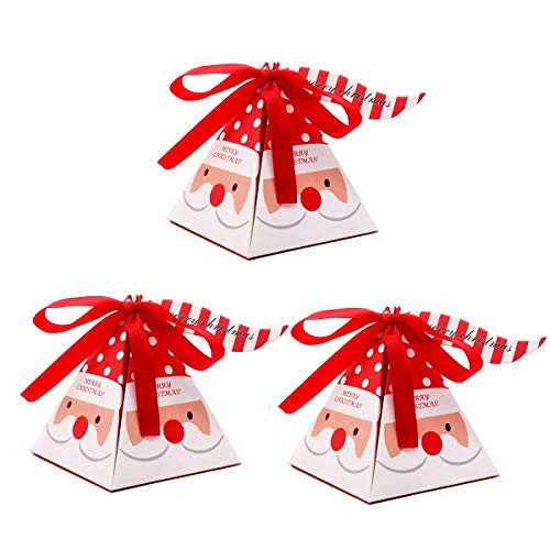 Lovehut 30 Pack Christmas Gift Boxes Decorative Candy Boxes  Cookies  Goodies Christmas Candy Bags Santa Claus Gift Box Present Packaging for Festival Holiday New Year