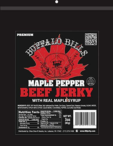 Buffalo Bills 3oz Premium Maple Pepper Beef Jerky Pack  beef jerky made with real maple syrup