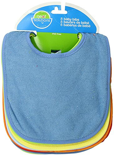 Neat Solutions 8 Count Multi Color Solid Knit Terry Feeder Bib  Boy