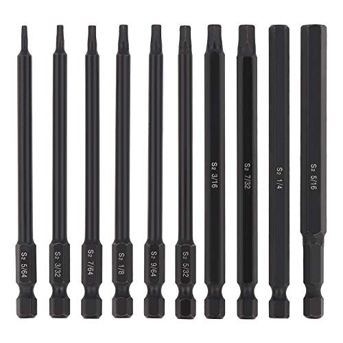COMOWARE Allen Wrench Drill Bit Set   Hex Bits Set  Magnetic Tips  Quick Release  10 Pack  SAE