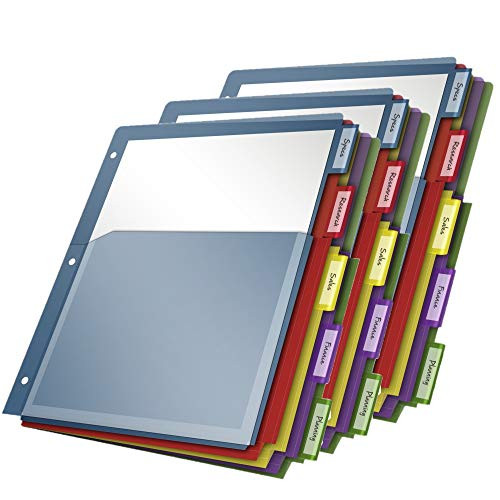 Cardinal Expanding Pocket Poly Divider  5 Tab  Multi Color  84012CB   3