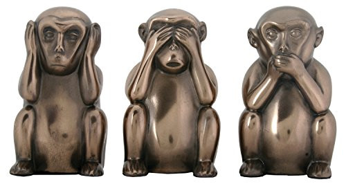 3 Inch Hear, See, and Speak No Evil Monkeys Statues, Pack of Three 3 Inch Hear, See, and Speak No Evil Monkeys Statues, Pack of Three