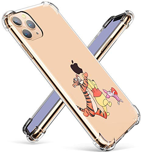 Allsky Case for iPhone 11 6 1  Clear Cartoon Design Pattern Soft Cute Fun Ultra Thin Cover Kawaii Kids Girls Animal Skin Creative Shockproof Funny Piglet The Pooh Cases for iPhone 11 Winnie Tiger