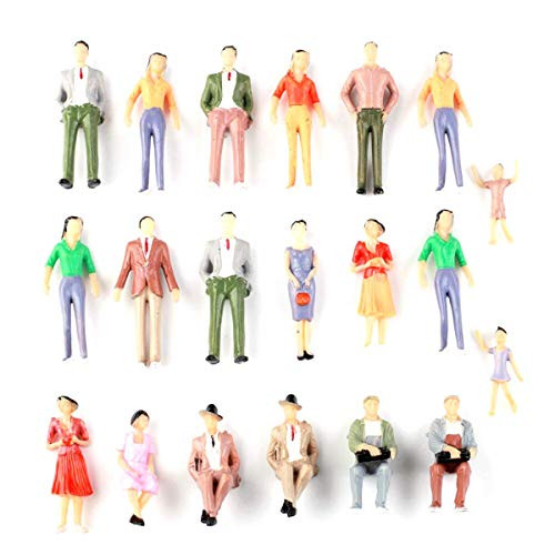 Iceyon 20pcs G Scale Model People Painted Passenger Figures Train Architectural Diorama Miniature Scenery Layout  Mixed Poses 1 30