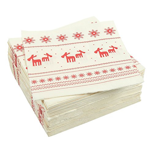 Christmas Party Supplies  Luncheon Napkins  6 5 x 6 5 Inches  100 Pack