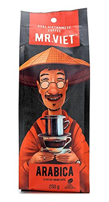 Mr Viet Arabica 100 Ground Coffee   Delivered from Vietnam   Roasted Authentic Vietnamese Blend  Suitable for All Coffee Machines  250g