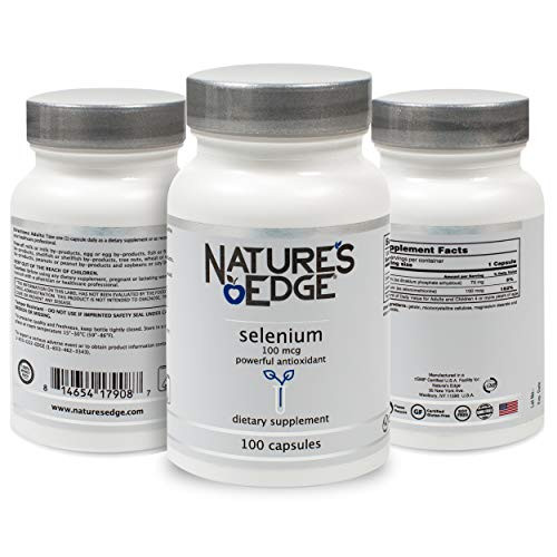 Natures Edge® Selenium Supplement 100 mcg Anti Aging Antioxidants and Thyroid Support Pure All Natural Ingredients Non GMO Soy Gluten Free Men Women Natures Edge® Selenium Supplement 100 mcg Anti Aging Antioxidants and Thyroid Support Pure All Natural Ingredients Non GMO Soy Gluten Free Men Women