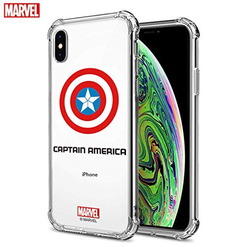 Marvel Avengers Crystal Clear Shock Absorption Cover Case for iPhone SE 2020  iPhone 8 and iPhone 7  4 7 Inch  Captain America  Clear