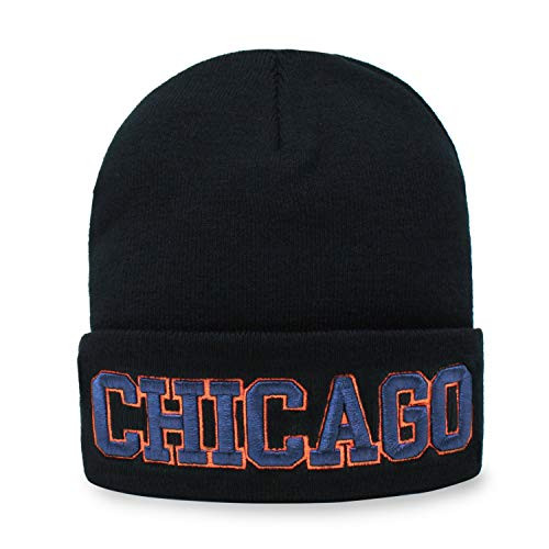 Classic Cuff Beanie Hat Black Cuffed Football Winter Skully Hat Knit Toque Cap  Chicago