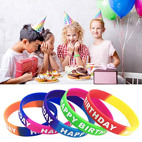 POLARHAWK Happy Birthday Rubber Bracelets Silicone Stretch Wristbands Colored Silicone Bracelets for Birthday Party Supplies?40 Pieces POLARHAWK Happy Birthday Rubber Bracelets Silicone Stretch Wristbands Colored Silicone Bracelets for Birthday Party Supplies?40 Pieces