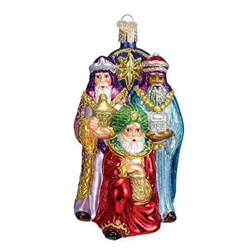 Old World Christmas Glass Blown Ornament with S-Hook and Gift Box, Religious Collection (Three Wise Men)