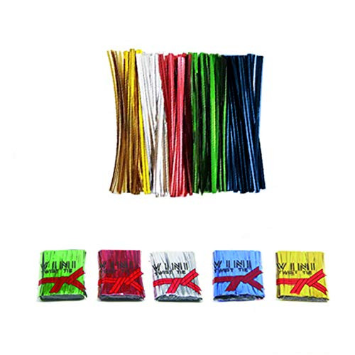 LYT 3800 PCS 4 Inch Metallic Twist Ties  5 Colors Foil Packaging Twist Ties  Candy Twist Wraps Ties Cello Bag Twist Ties for Bread Candy Bags  Party Decoration  Cake Pops