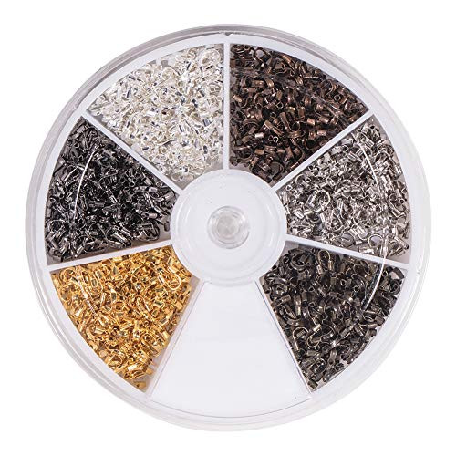 PH PandaHall 900pcs 6 Colors Brass Wire Guardian Wire Cable Protectors for Bearring Bracelet Necklace Jewelry DIY Craft Making