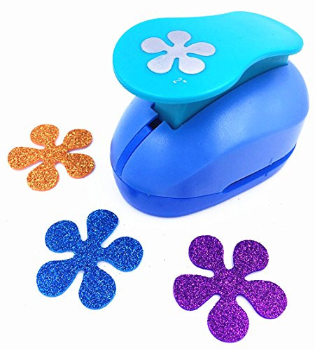 TECH P Creative Life 2  Inch Multi Pattern Hand Press Album Cards Paper Craft Punch Card Scrapbooking Engraving Kid Cut DIY Handmade Hole Puncher Paper Craft Punch   Flower 5