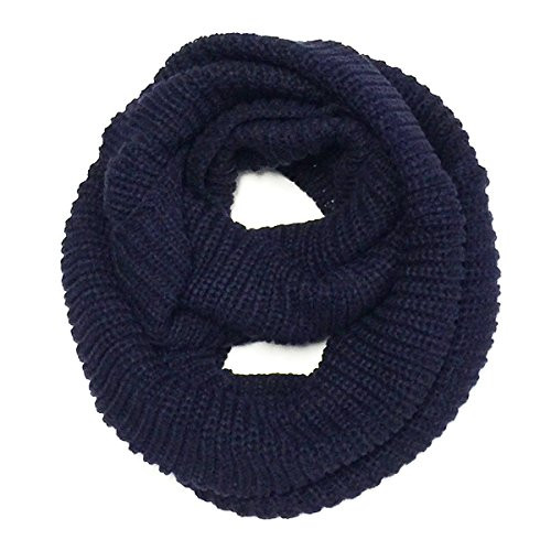 Wrapables Thick Knitted Winter Warm Infinity Scarf  Navy