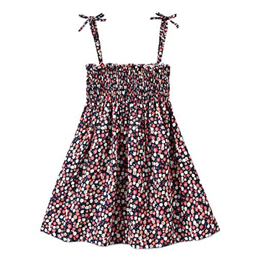 UWBACK Baby Girls Dresses Sleeveless Floral Printed Summer Sundress for Baby Girls Purple 4T UWBACK Baby Girls Dresses Sleeveless Floral Printed Summer Sundress for Baby Girls Purple 4T