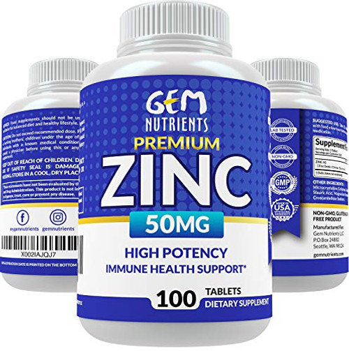 Gem Nutrients Zinc 50mg High Potency Immune Booster Zinc Supplement Immune Defense Powerful Natural Antioxidant Non GMO Zinc 100 Zinc Gluconate Tablets Gem Nutrients Zinc 50mg High Potency Immune Booster Zinc Supplement Immune Defense Powerful Natural Antioxidant Non GMO Zinc 100 Zinc Gluconate Tablets