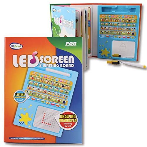 Pasaca Toys Kids Learning Pad LED Screen Scribble and Write with 6 Learning Game, Learning ABC, Spelling, Numbers
