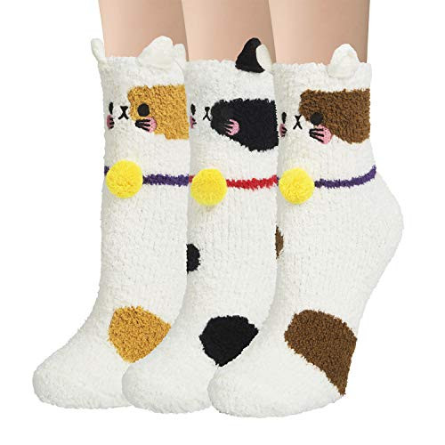 3 Pairs Womens Fuzzy Socks Winter Warm Fluffy Soft Slipper Home Sleeping Cute Animal Socks Yellow Black Brown 3 Pairs Womens Fuzzy Socks Winter Warm Fluffy Soft Slipper Home Sleeping Cute Animal Socks Yellow Black Brown