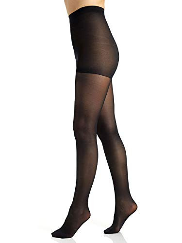 Berkshire Women s Plus Size Shimmers Opaque Control Top Tights  Black  1x 2x