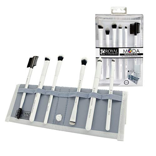 MODA Travel Size Beautiful Eyes 7pc Makeup Brush Set with Pouch Includes Angle Shader Crease Smudger Eye Shader Smoky Eye Brow Liner and Lash Comb Brushes White MODA Travel Size Beautiful Eyes 7pc Makeup Brush Set with Pouch Includes Angle Shader Crease Smudger Eye Shader Smoky Eye Brow Liner and Lash Comb Brushes White