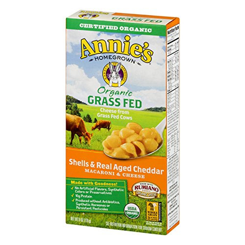 Annie s Organic Shells   Real Aged Cheddar Macaroni and Cheese  Grass Fed  6 oz