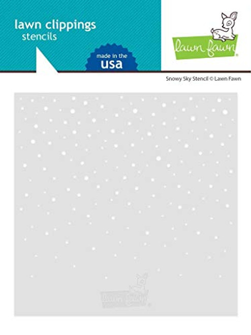 Lawn Fawn LF2459 Snowy Sky Stencil Lawn Clippings