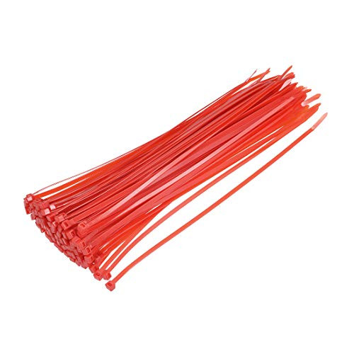 uxcell Cable Zip Ties 300mmx4 8mm Self Locking Nylon Tie Wraps Red 100pcs