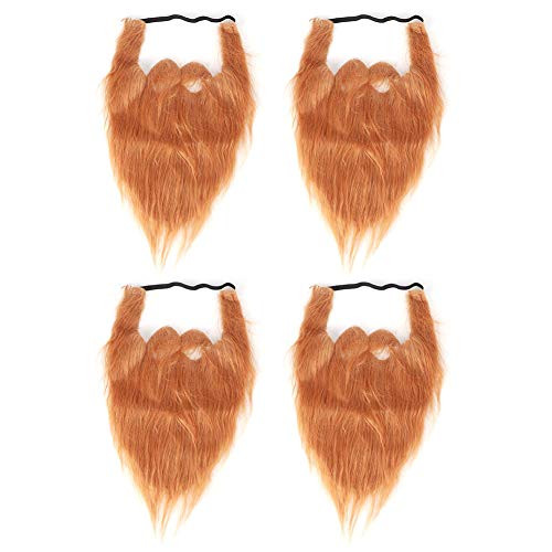 Delaman Fake Beards  4pcs Fake Beards Christmas Funny False Mustache Dress Up Accessories for Costume Party Cosplay Supplies Props