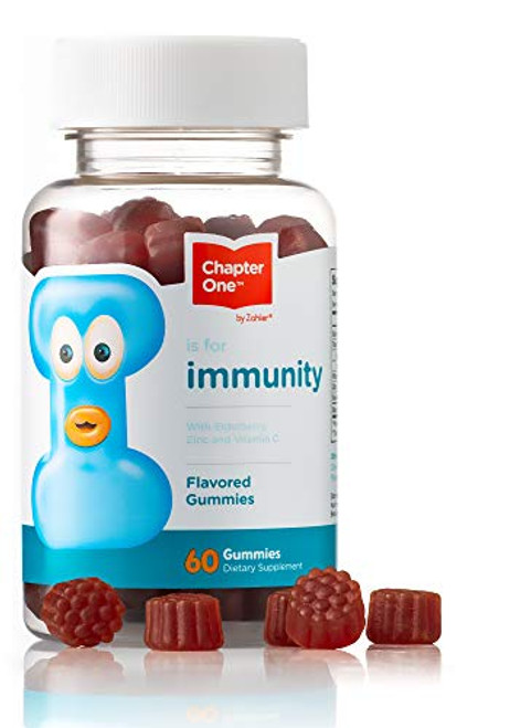 Chapter One Immunity Gummies  Elderberry  Zinc and Vitamin C  Certified Kosher  60 Flavored Gummies